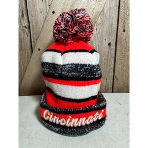 Cincinnati Bengals Cuffed Knit Striped Hat Embroidered Cincinnati Design